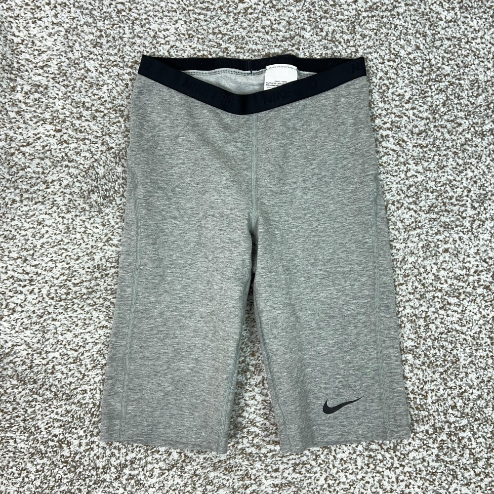 Nike Pro Shorts Womens Small Gray Dri-FIT 9" Compression Training Gym Sports